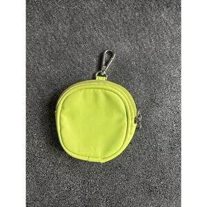 Green Small Coin Case Wallet With Hook And Zipper